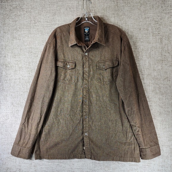Kuhl Other - Kuhl 100% Cotton Shirt Mens XL Brown Button Up Long Sleeve Outdoors Hiking